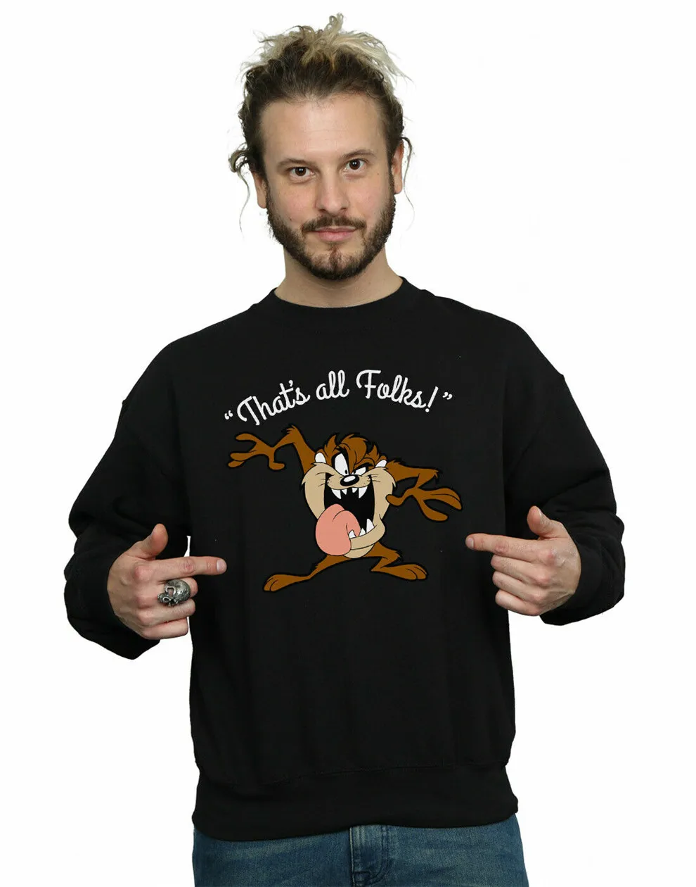 Looney ttes Men'S Taz that's All Folks Толстовка стильная футболка на заказ |