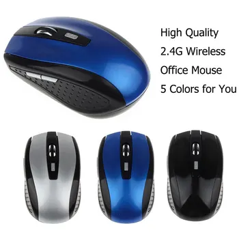 

Classic 2.4G Portable Optical Wireless Mouse with USB Nano Receiver for PC Laptop Computer 4 Buttons 1600 DPI Adjustment Levels