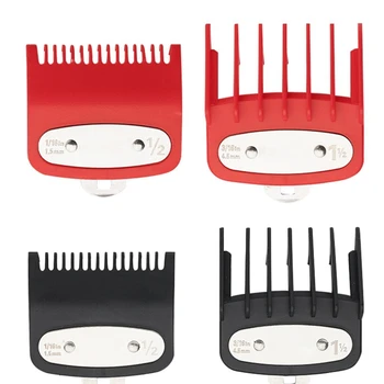 

Professional Cutting Guide Comb Hair Clipper Limit Comb with Metal Clip Hair Trimmers Red and Black.