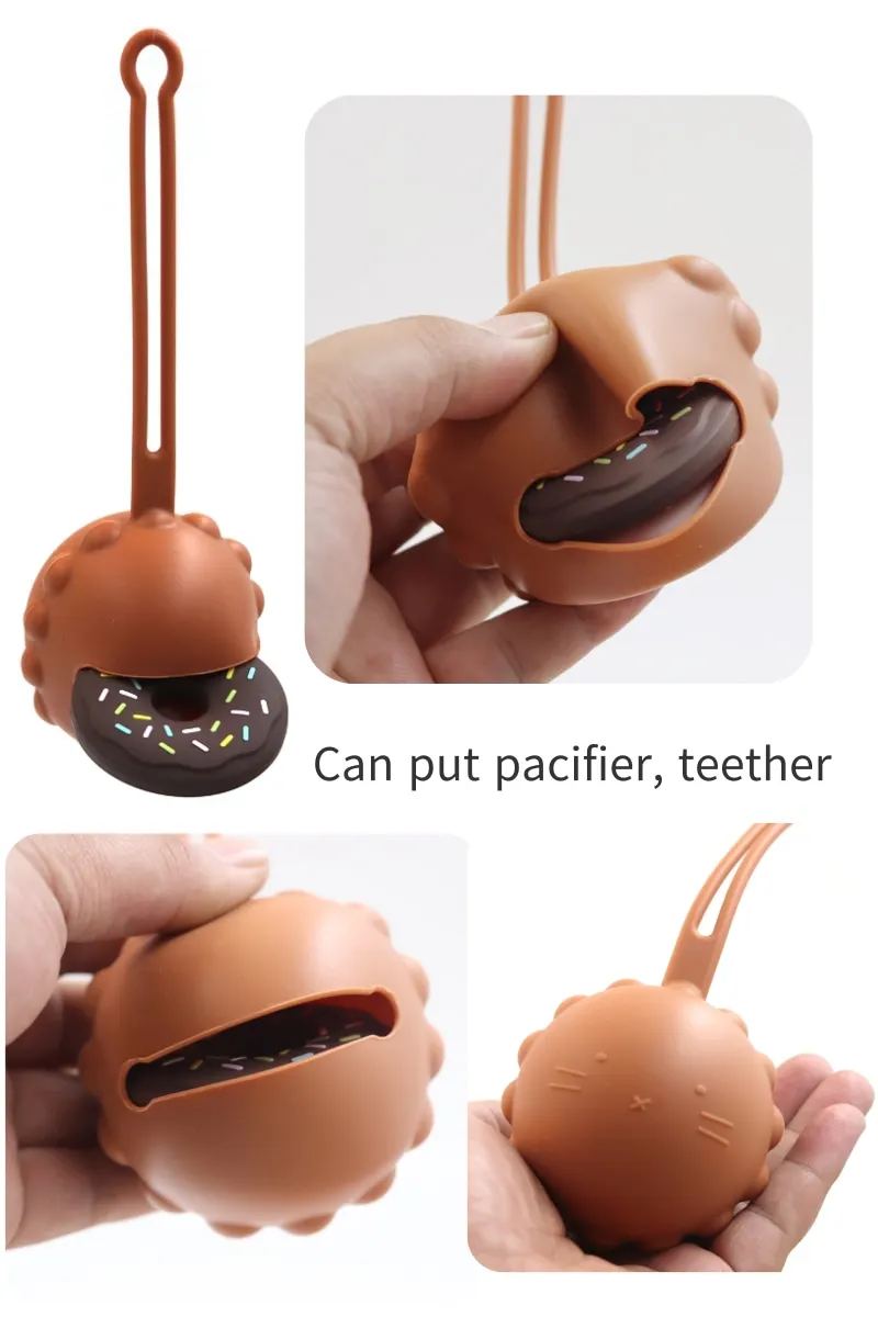New arrival Hot Sell Large Lion Shape  Baby Pacifier Case  Holder  Silicone Nipple Cover for infant 5