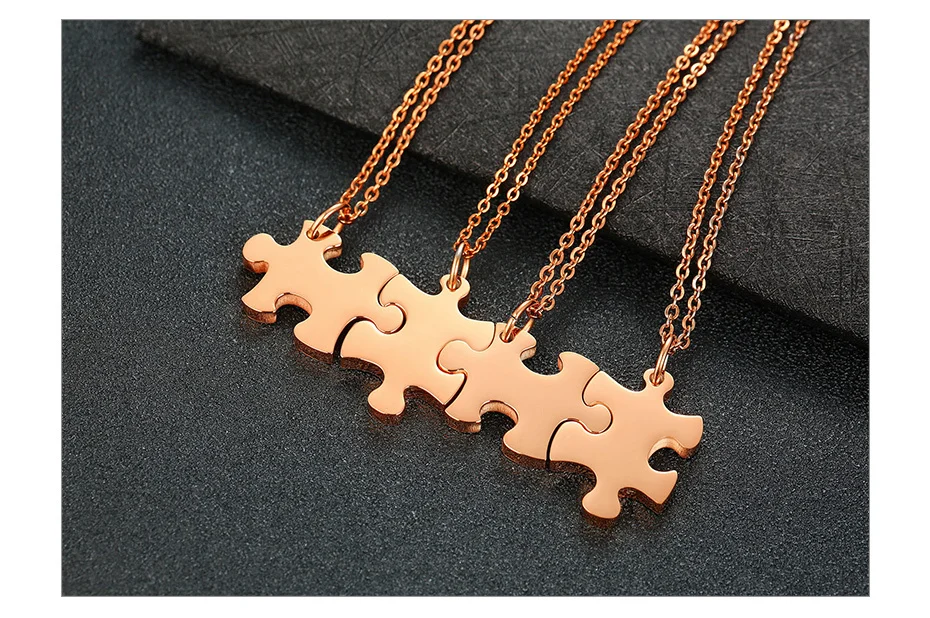 de colliers en acier inoxydable pour homme et pendentif puzzle cadeaux de navire pièces