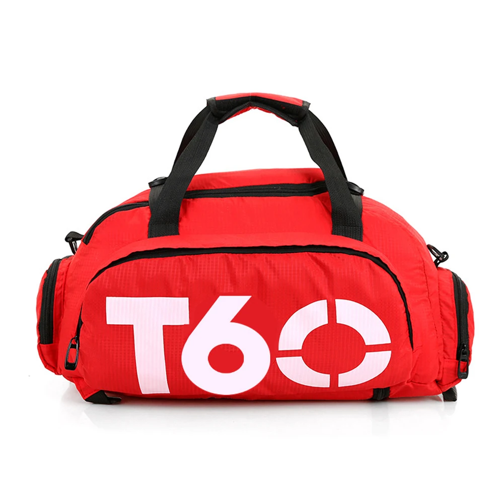 Мужская и женская спортивная сумка для спортзала, тренировочная сумка для активного отдыха, переносная дорожная сумка для фитнеса, сумка для йоги, водонепроницаемый нейлоновый рюкзак на плечо - Цвет: Красный