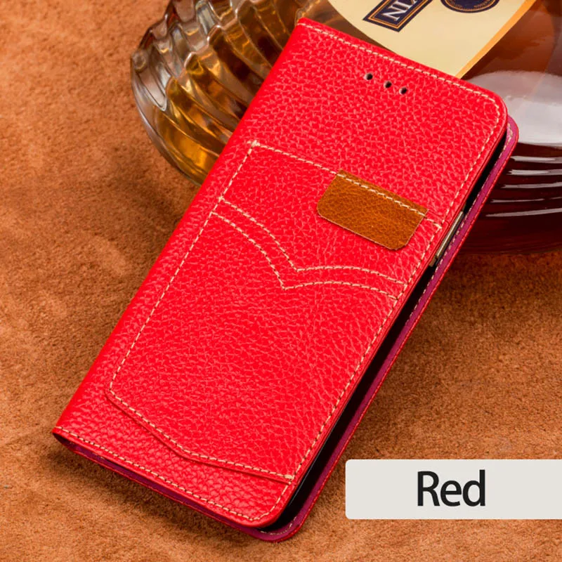 Чехол для телефона для Xiaomi 5S 8 9 9T A1 A2 A3 Lite Max 3 Mix 2s 3 Чехол-портмоне из натуральной кожи для телефона Redmi Note 4 4X5 6 6A 7A 7 Pro - Цвет: Red