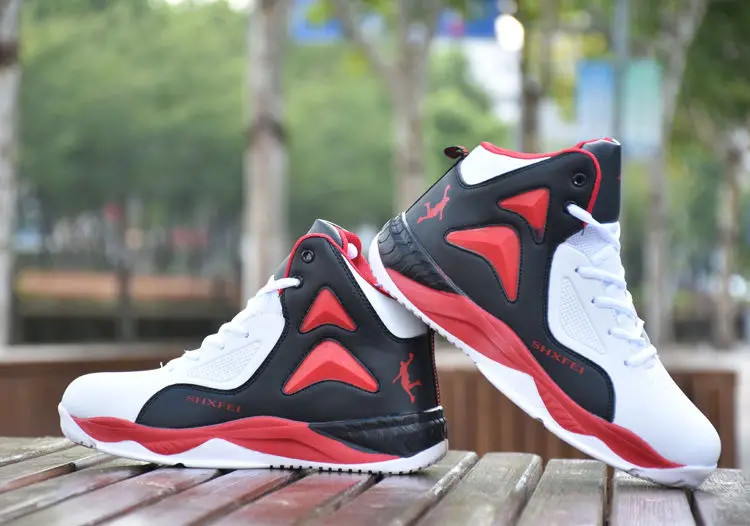 Лидер продаж jordan Баскетбольная обувь удобные высокие тренировочные Ботинки Ботильоны открытый Для мужчин jordan Спортивная спортивной обуви - Цвет: white red