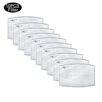 

10pcs Mask Filters Dust-proof Face Mask Filters Adjustable and Reusable Protection with 10 Filters Masks