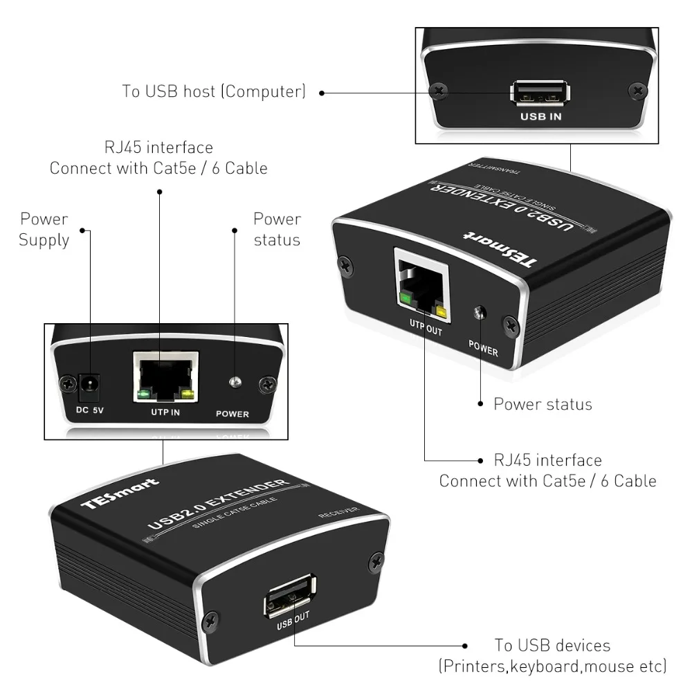 USB удлинитель 100 м USB удлинитель Cat5E/6 RJ45 LAN UTP up to100M/328Ft Ethernet удлинитель с USB2.0 100 м удлинитель поддержка usb-хаб
