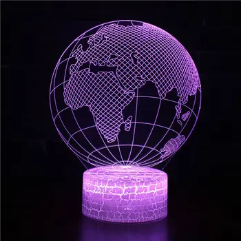 

Globe Series Acrylic Panel Design 3D LED Night Light illusion Table Desk Lamp Christmas Gift for Child Kids Home Decor Drop Ship