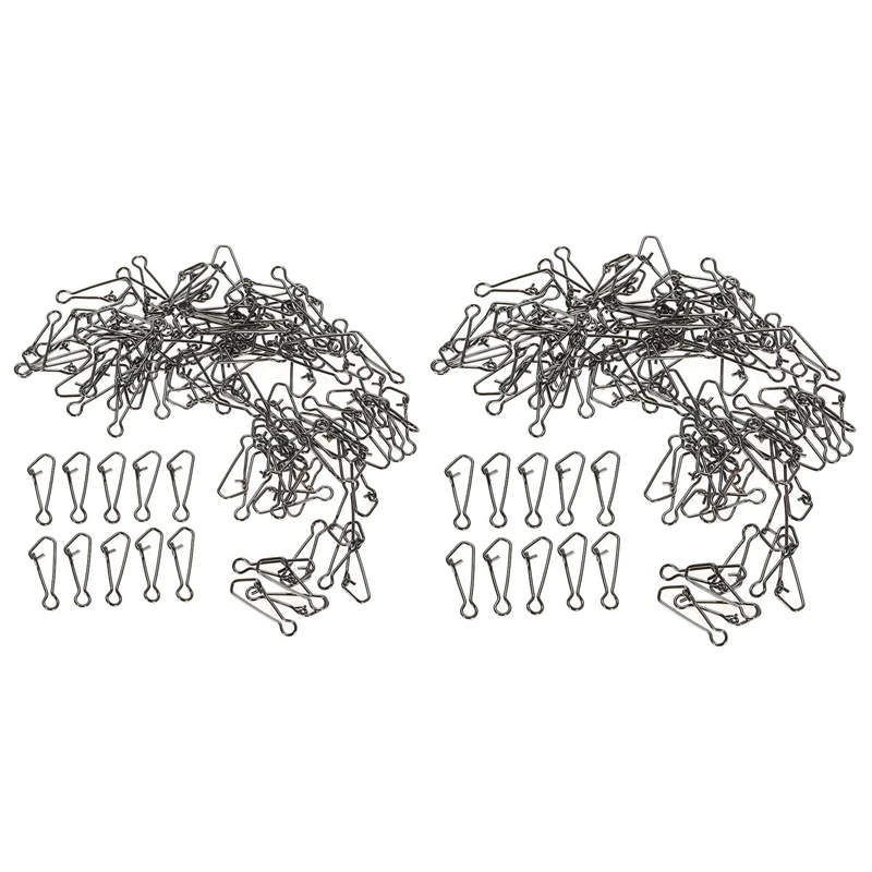 

200Pcs Fishing Hooked Snap Links Fishing Swivel Snap Hook Line Connector Carp Fishing Tackle L - 100Pcs 16Mm & 100Pcs 15Mm