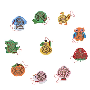 

Children Animal Wooden Magnetic Maze Toy Kids Puzzle Game Early Educational Brain Teaser Wooden Toy Intellectual Jigsaw Board