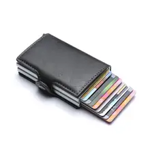 Rfid Blocking Protection id Credit Card Holder Men Wallet Leather Metal Aluminum Business Bank Card Case Credit Card Card holder