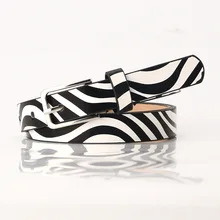 New Personality Leopard Belts For Women Fashion Zebra Pattern Decoration Belt Vintage Square Pin Buckle Waist Dresse Thin Belt