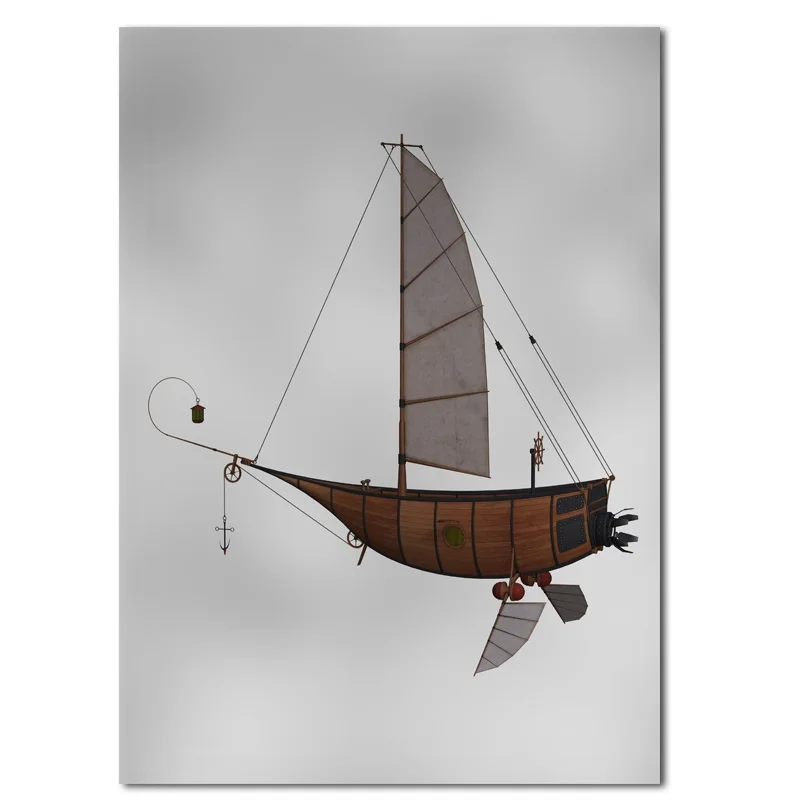 Vintage-Wall-Art-Hot-Air-Balloon-Retro-Steampunk-Airship-Canvas-Painitng-Picture-Poster-For-Morden-Living (6)