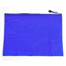 Два отделения на молнии ПВХ бумаги файл сумки папка синий