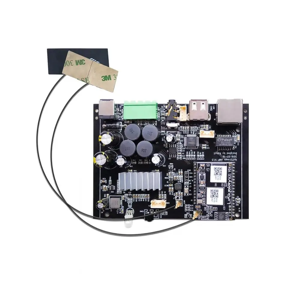 Up2stream WiFi and Bluetooth5.0 HiFi Stereo Class D digital multiroom audio amplifier board 2.0 with Spotify Airplay Equalizer