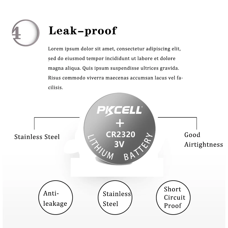 5 шт. PKCELL CR2320 DL2320 3V литиевая Кнопка монета батарея 130mah батареи для автомобильного