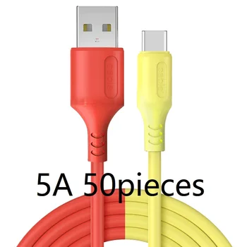 

50 pieces 5A USB Type C Cable for Samsung S10 S9 S8 Huawei P30 Pro Fast Charge Type-C Mobile Phone Charging Wire USB C Cable