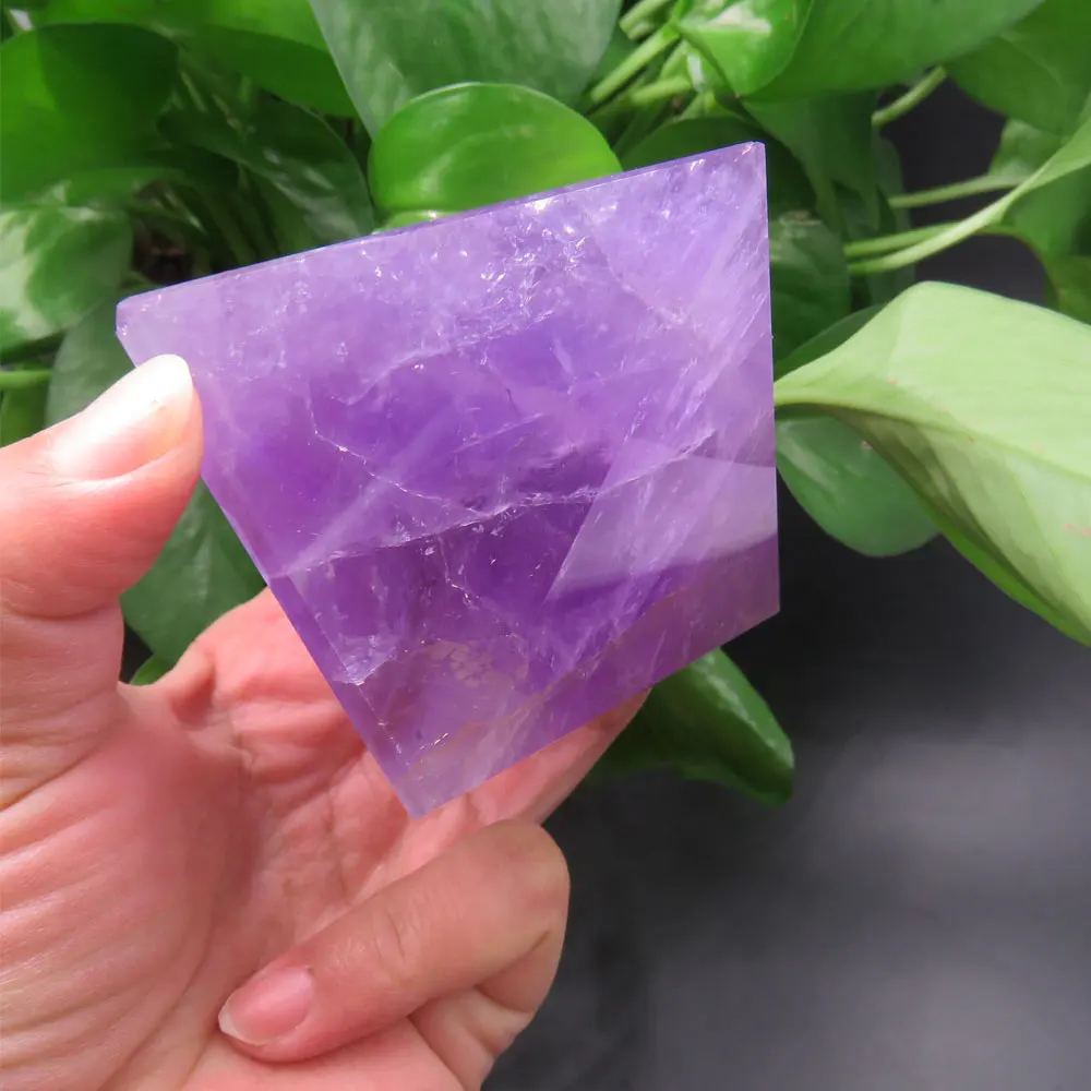 

@@ Amazing ! 230g 61*61*56mm AAAA++ Natural Brazil Amethyst Quartz Crystal Pyramid Energy Pyramid Reiki Healing Mineral Stone