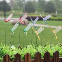 

Set of 10pcs Dragonflies Insert Rod Gardening Decoration Simulation Dragonfly Home Background