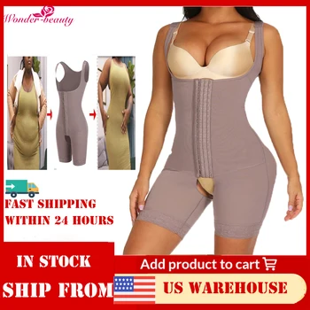 

Body Shaper Women Fajas Colombian Reductive Girdles Corset Hook Open Crotch Bodysuit Hook Bodysuit Underbust Modeling Strap