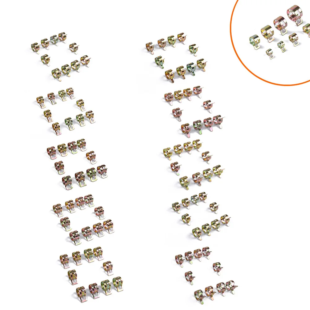 

160pcs/set Car Air Tube Fuel Line Vacuum Hose Steel Durable Fastener Assortment Spring Clip Accessories With Box 6-17mm Clamps