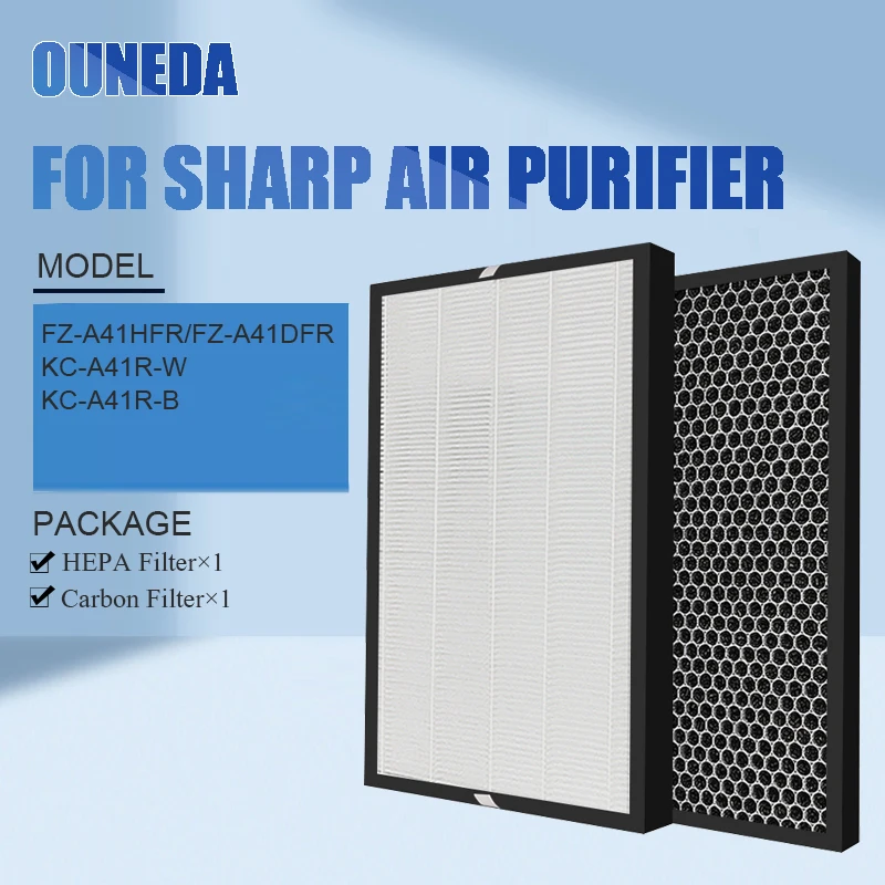Замена Sharp FZ A41HFR HEPA воздушный фильтр + A41DFR с активированным углем для KC A41R W B