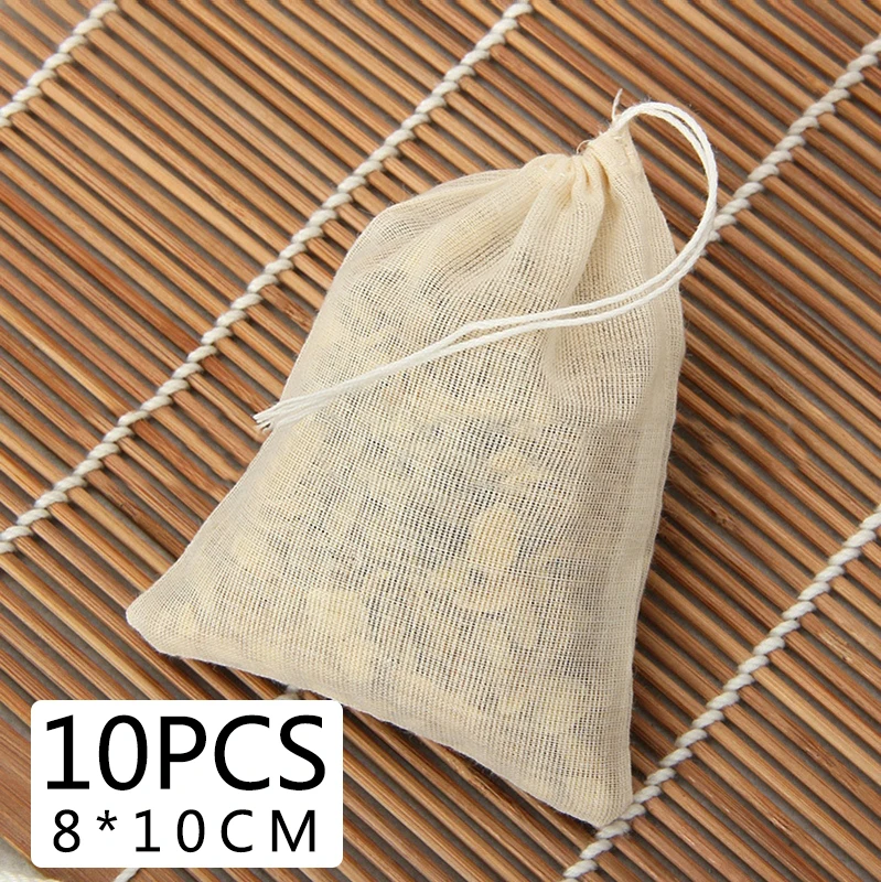 

10pcs Empty Teabags Heat Seal Filter Paper Herb Loose Tea Bag Spice Herb Bag New