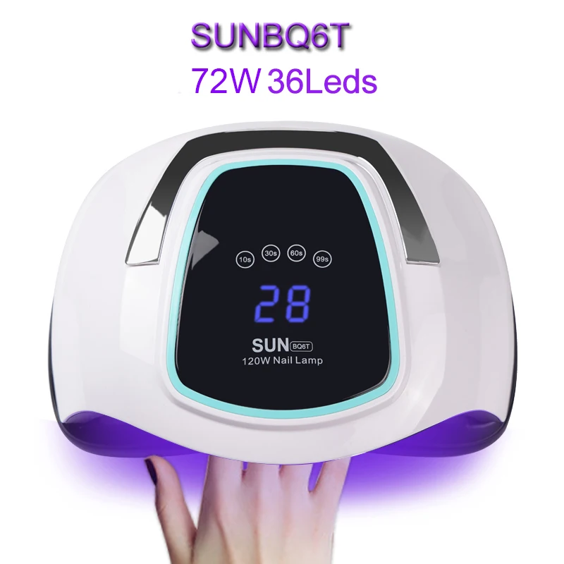 

SUN BQ6T 36 LED 72W Nail Lamp UV LED Lamp for Curing Nail Dryer LCD Display Gel Polish Dryer Auto Sensing Lamp For Nails