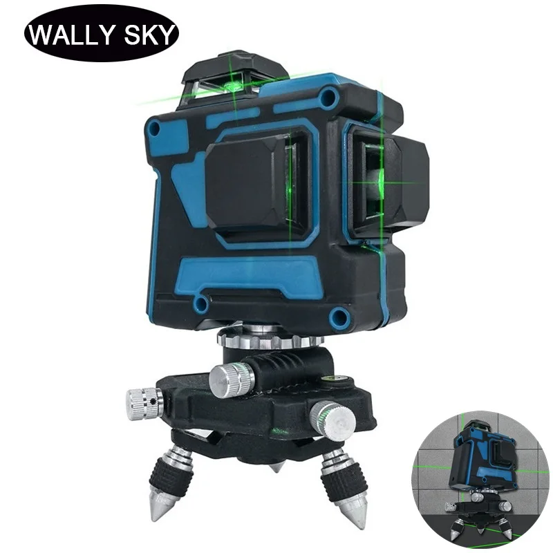 

12 Line Laser Level Self-Leveling Green laser line Measuring Tools 360 degree Rotatable Horizontal Vertical Cross Indoor Outdoor
