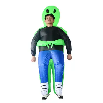 

Inflatable Halloween Party Dress Green Alien Pick Me Up Costume Monster Adults Walking Performing Funny Props Suit AXYA