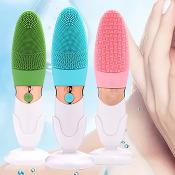 

Electric Silicone Cleansing Instrument Facial Pore Cleaner Ultrasonic Vibration Waterproof Face Washing Instrument
