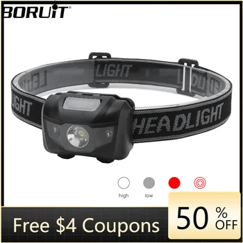 

3W Powerfull Mini Headlamp Red Light LED Headlight 4-Mode Waterproof Head Torch Camping Hunting Flashlight AAA Battery