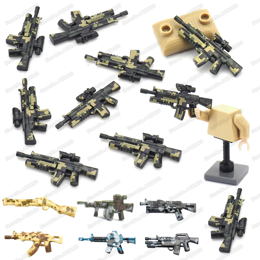 

Military Weapons M4A1/M203 Building Block Cannonball Moc Army Figures Soldier WW2 Equipment Model Child Christmas Gifts Boy Toys