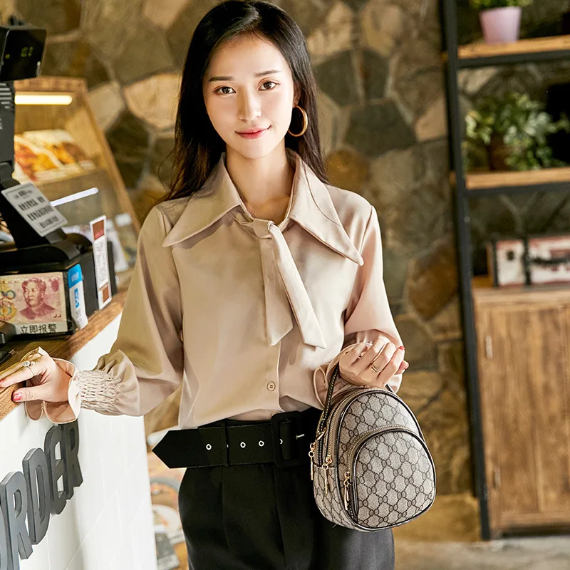 

Genuine Leather Printed Backpack 2019 New Style Cowhide Casual Women's Shoulder Oblique Multilayer Anti-Theft WOMEN'S Leather Ba