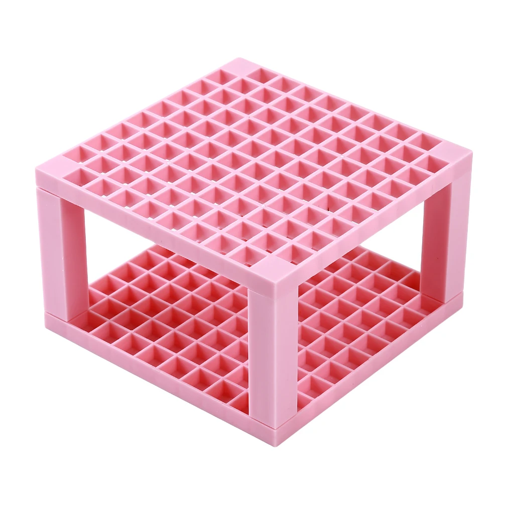 pink 96 отверстий для рисования Кисти держатель для макияжа сушилка Органайзер полка дерево органайзер для рисования кисти Сушилка Стенд Инструмент - Цвет: pink