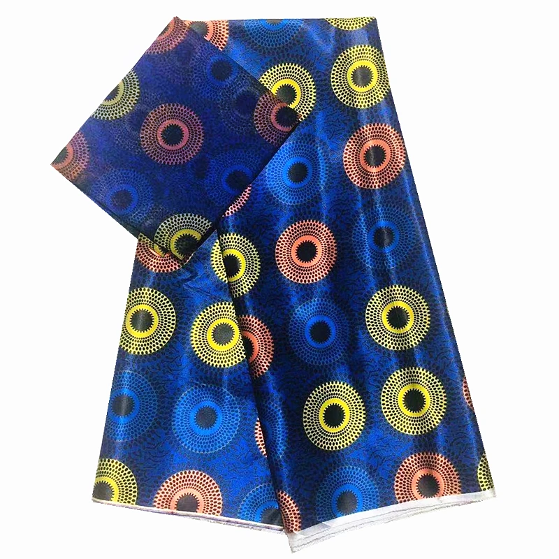 Африканский Шелковый воск с шифоновой тканью Королевский синий африканский атласный воск ткань с шифоновым кружевом 4+ 2 ярдов