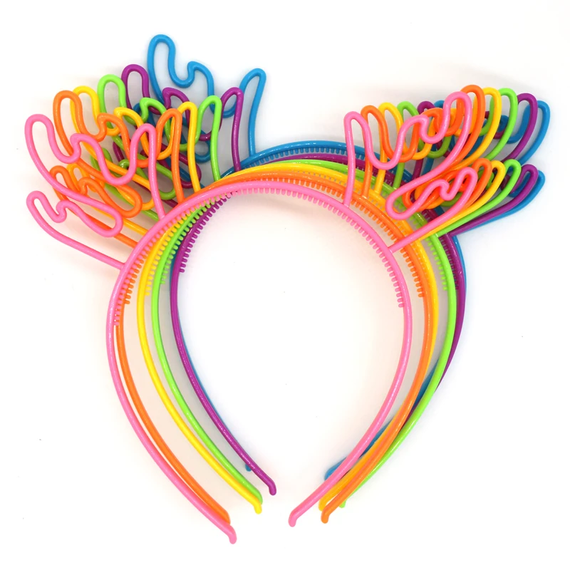 Mix antlers 12 шт./лот, ободок для волос с единорогом для женщин и девочек, пластиковый обруч для волос с зубцами, кошачьи ушки, ободок, ободок, карамельный, золотой, серебряный, аксессуары для волос - Цвет: Mix antlers