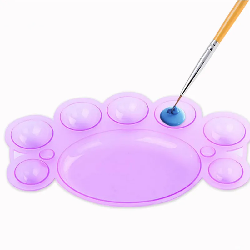 1pc 8 Grid Paint Tray Acrylic Powder Liquid Nail Tools Dish Color Mixing Nail Art Brush Makeup Design Palette Tools