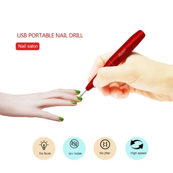 

Electric Manicure Kit Pedicure Personal DIY Salon Low Noise Adjustable Speed Home Pen Shape Portable Polishing Grinder Bits