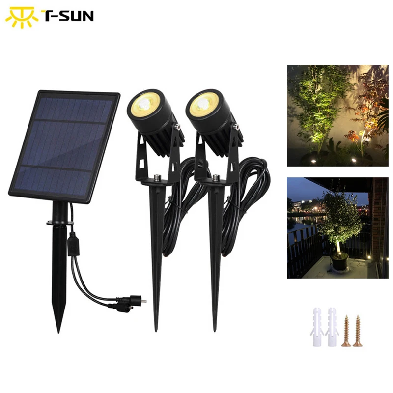 Comprar T SUNRISE impermeable IP65 jardín al aire libre LED luz Solar Super brillo jardín césped lámpara paisaje luces de punto