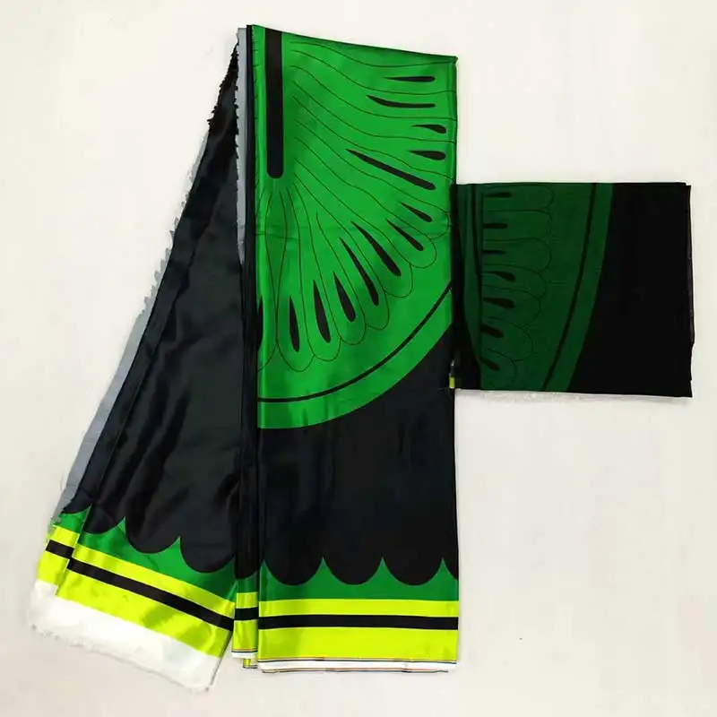 Натуральная шелковая ткань Африканский шелк воск шелк шифон Ткань 2+ 4 ярдов африканская ткань Дубай кружево африканская восковая ткань для лоскутов MO