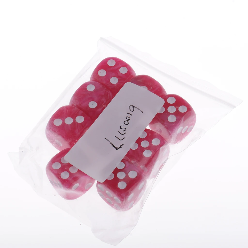 10 Pieces Plastic 6-sided Digital Dice D6 for Party Bar Table Game Accessory Gaming Dice Birthday Parties Board Game