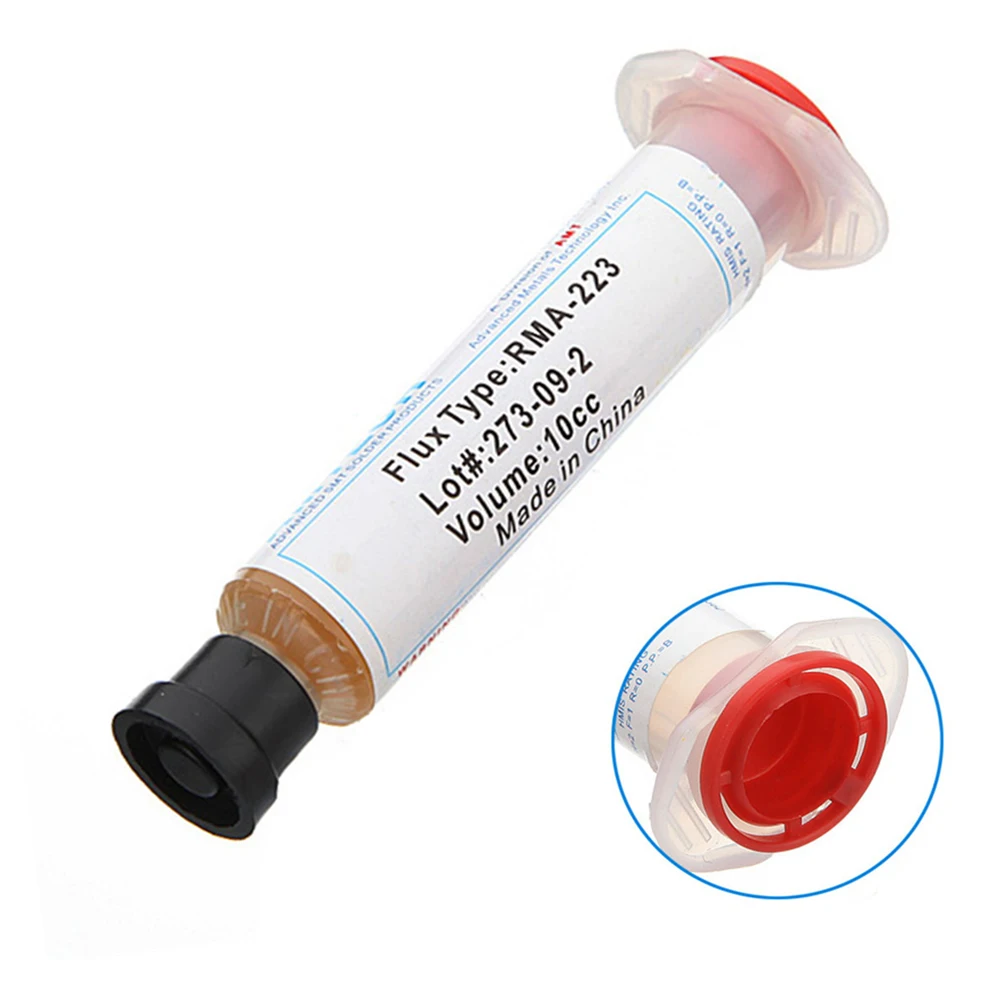 1PCS RMA-223 10cc Solder Soldering Paste Flux Grease RMA 223 With Flexible Tip Syringe No-clean Flux Solder DIY Repair Tool filler rod in welding