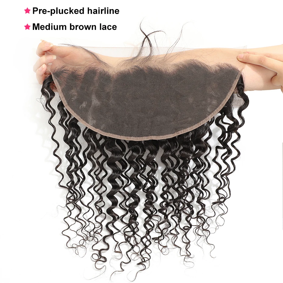 Gabrielle 13x6 фронтальные кружевные предварительно выщипанные волосы с волосами младенца бразильские глубокая волна человеческие волосы фронтальные remy волосы для наращивания