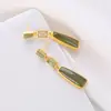 Jaspe Hetian Natural larga con estampado geométrico pendientes de estilo chino estilo retro del palacio único oro encanto joyería de la marca de las mujeres ► Foto 2/6