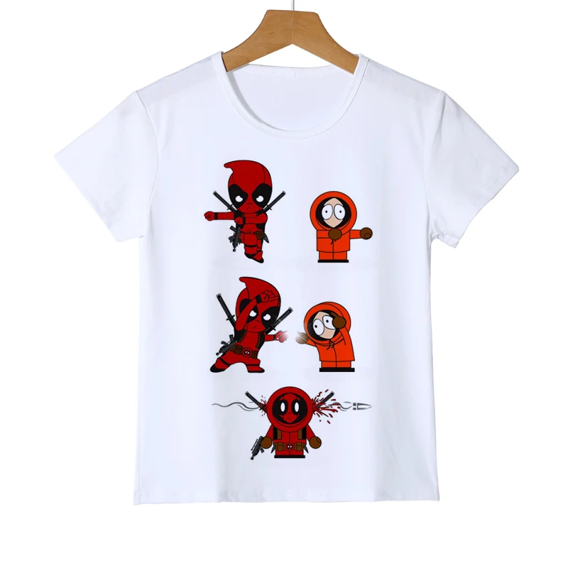 Funny hand drawn Children Deadpool Cartoon T shirt Kids pokemon/Spiderman/Minions/One Punch Man Baby Girls Boys Clothes Y11-11 - Цвет: 18