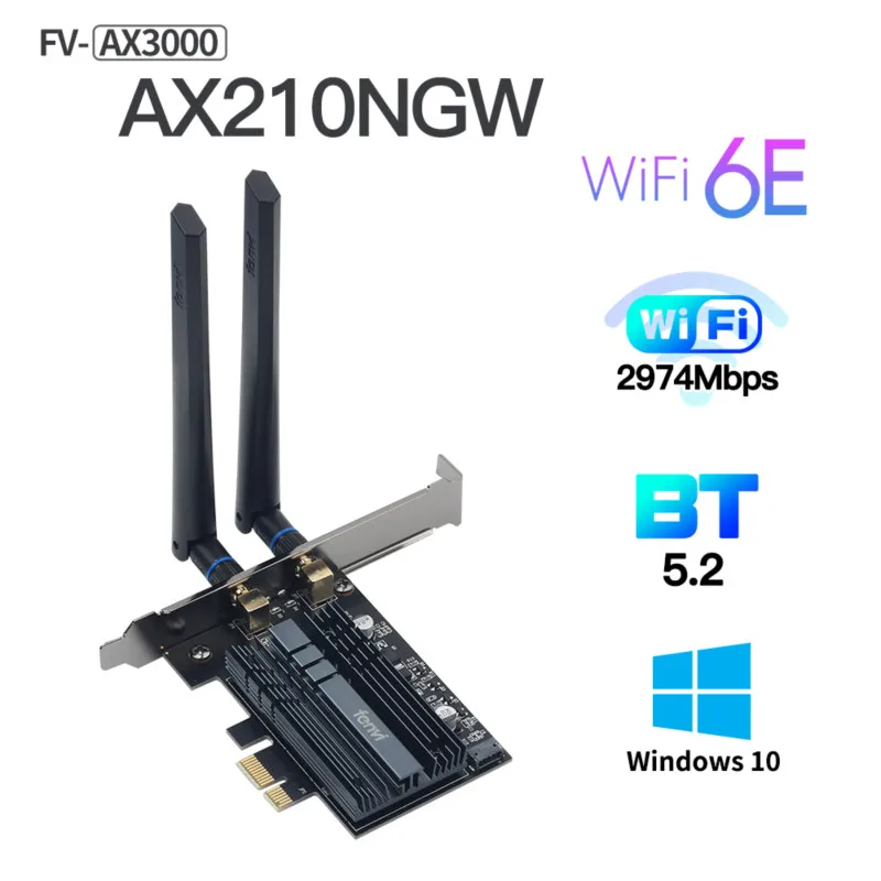 Двухдиапазонная беспроводная сетевая карта fenvi 3000 Мбит/с Wi Fi 6e Intel AX210 адаптер AX210NGW