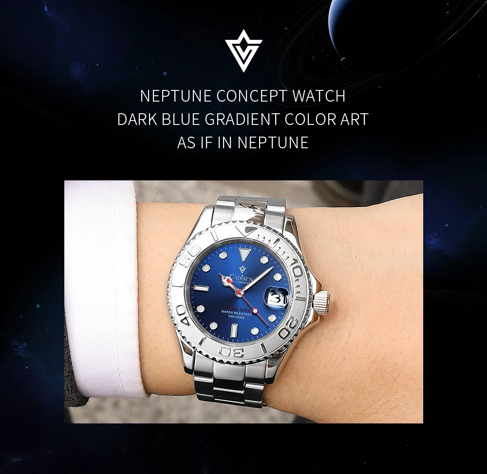 CADISEN Automatic Watch for Men 2021 New NH35A Movement Mechanical Wristwatches 100m Waterproof Top Brand Luxury Business Watch