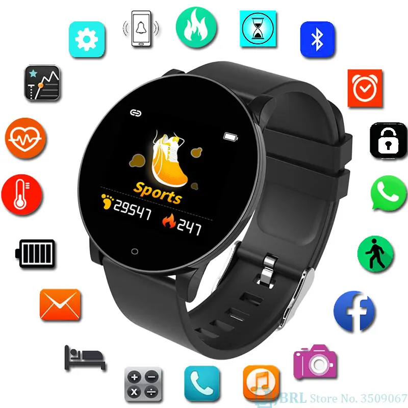 Силиконовые смарт-часы для мужчин и женщин для Android IOS Smartwatch Электроника Смарт-часы Wach фитнес-трекер круглые Смарт-часы