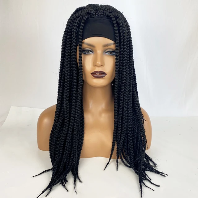 M H Headband Braids Wigs For Black Women Brown Color Lolita Perruque Tresse Africaine Synthetic Hair