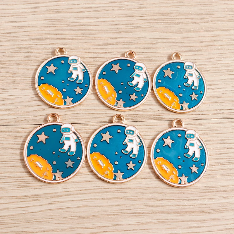 10pcs/lot Enamel Alloy Enamel Charms for Jewelry Making Cute Moon Star Sun Charms Pendant for DIY Necklaces Earrings Accessories